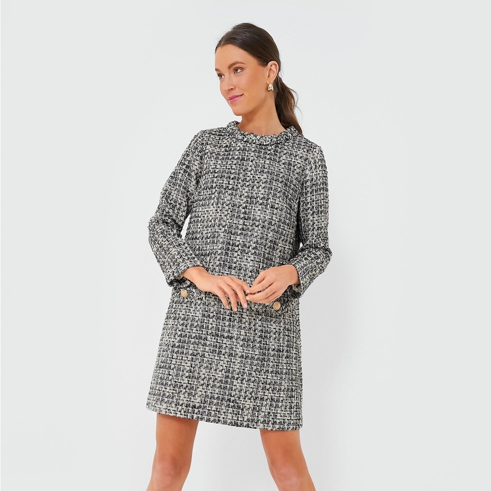 Like New! Longsleeve Tuckernuck Jackie Dress - M Blue/Black/Gold